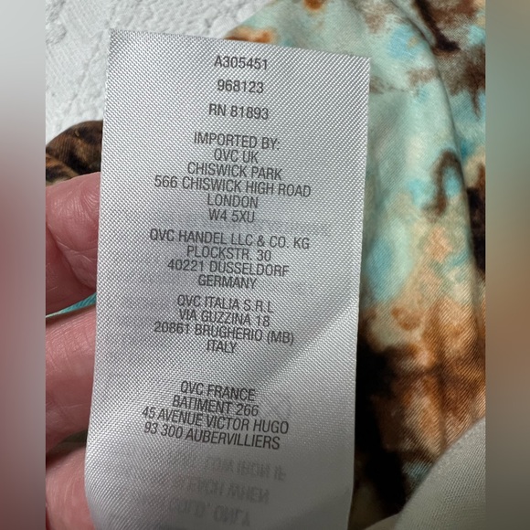 LOGO by Lori Goldstein Tie-Dye Short Sleeve Top - Brown and Blue - Picture 7 of 8